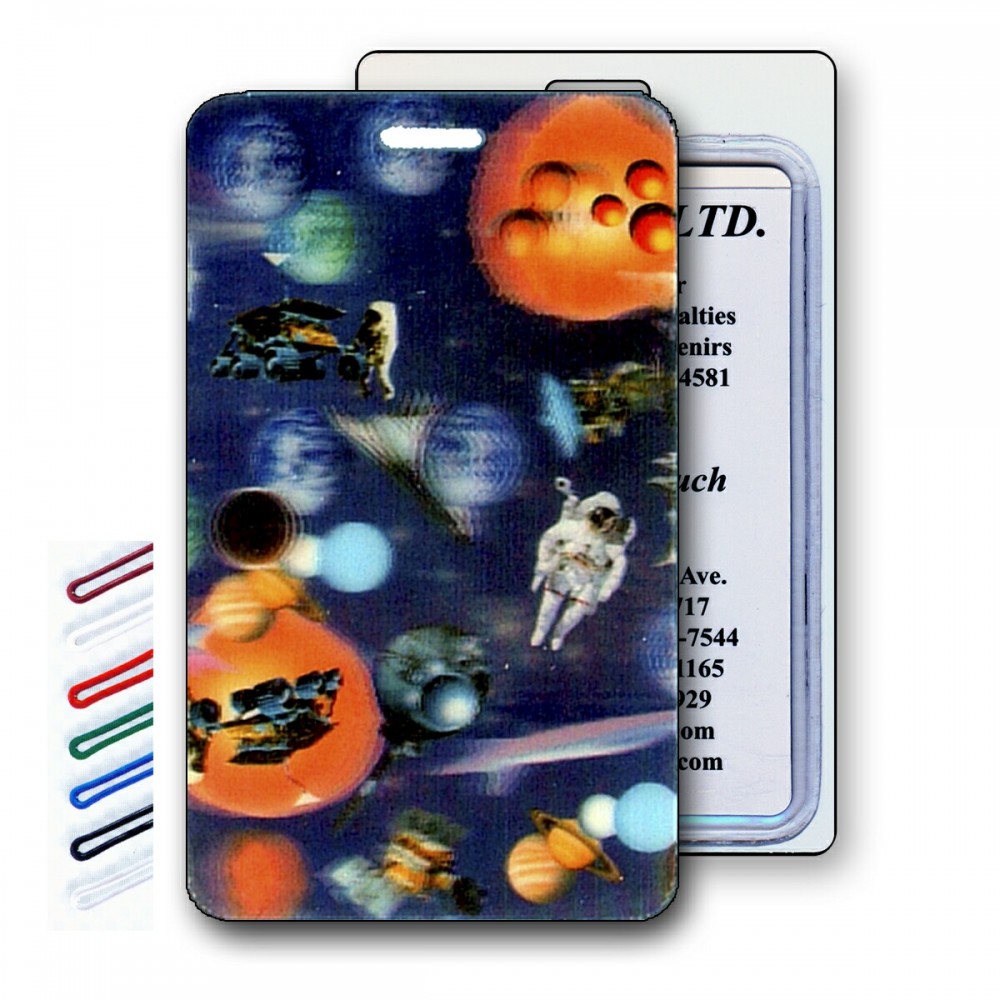 3D Image Space/ Astronauts/ Moon Lenticular Luggage Tag (Custom) Custom Imprinted 3D Image Space/ Astronauts/ Moon Lenticular Luggage Tag (Custom) Custom Imprinted