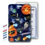 3D Image Space/ Astronauts/ Moon Lenticular Luggage Tag (Custom) Custom Imprinted