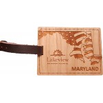 Customized 3" x 4" - Maryland Hardwood Luggage Tags