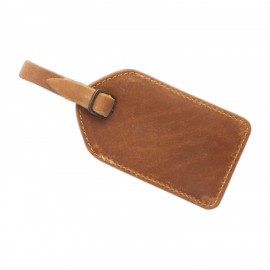 Barranca Canyon Leather Luggage Tag with Logo