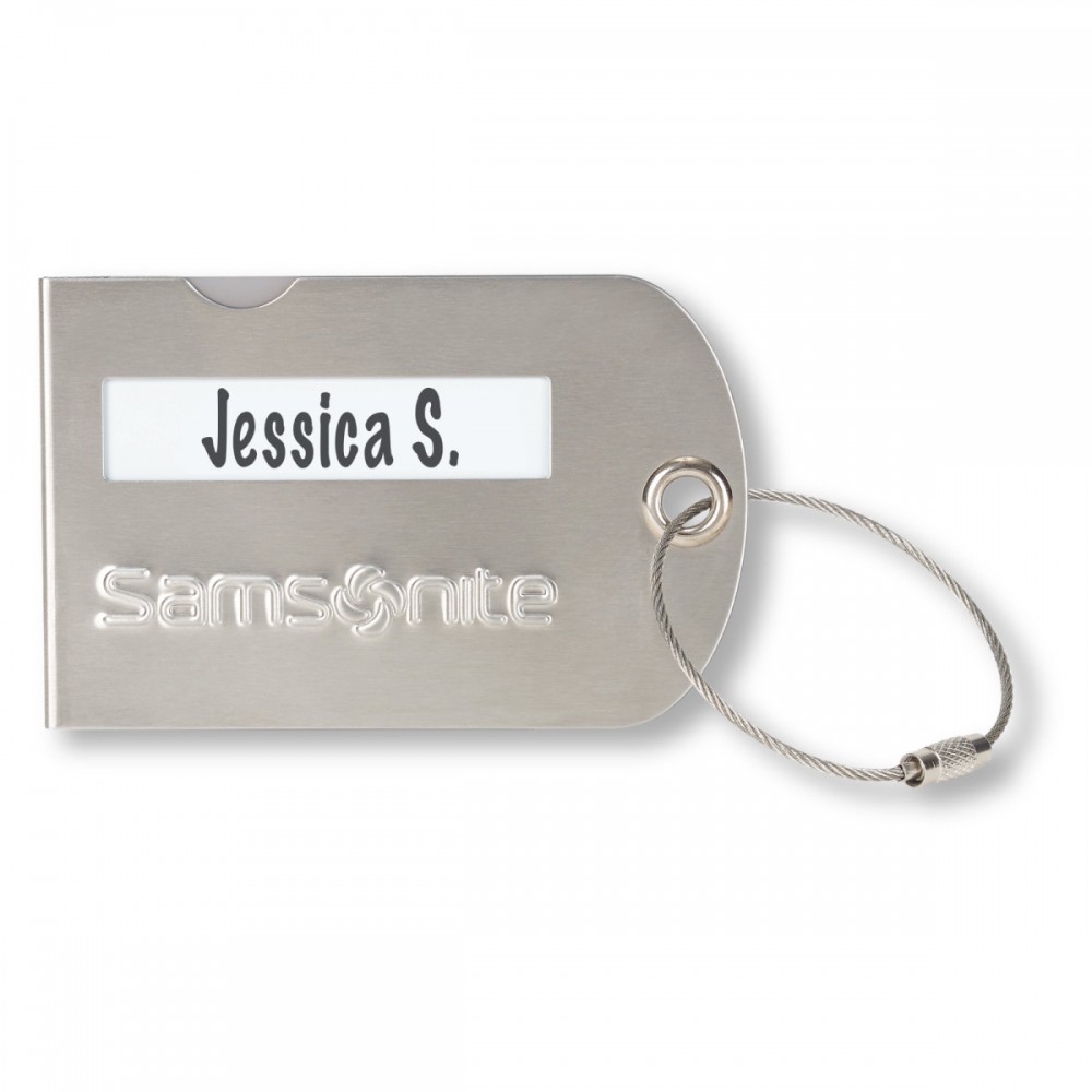 Logo Branded Samsonite Luggage Tag - Silver