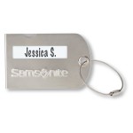 Custom Printed Samsonite Luggage Tag - Silver