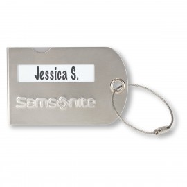 Samsonite Luggage Tag - Silver with Logo  Samsonite Luggage Tag - Silver with Logo