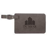 Gray Leatherette Luggage Tag with Logo
