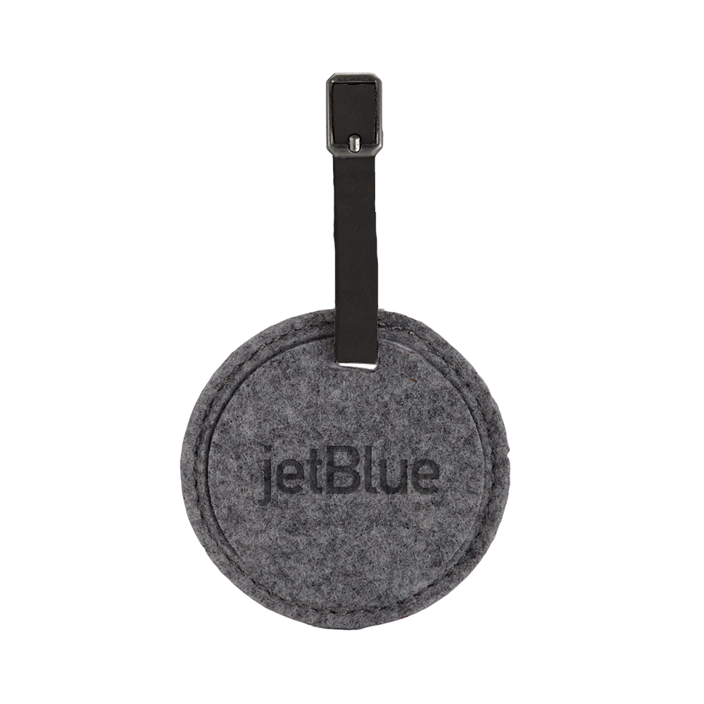 Juniper Felt Round Luggage Tag with Logo Juniper Felt Round Luggage Tag with Logo