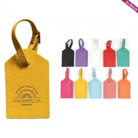 Premium Vegan Leather Luggage Bag Tag with Logo