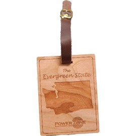 Promotional Hardwood State Luggage Tags