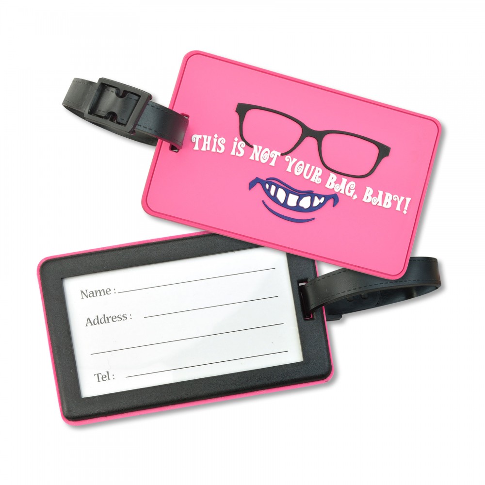 Custom Printed Soft PVC Luggage Tag Holders - Large Custom Printed Soft PVC Luggage Tag Holders - Large