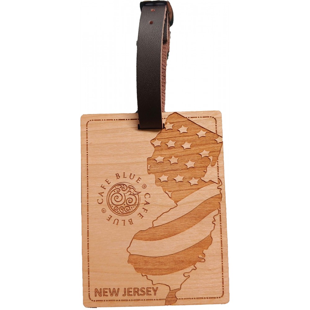 3" x 4" - New Jersey Hardwood Luggage Tags with Logo