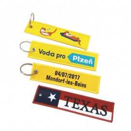 Customized 4" Custom Woven Flight Keytag Keychain