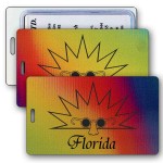 Lenticular Luggage Tag / Changing Color - Yellow/Purple/Orange (Custom) Custom Printed