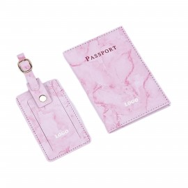Marble Passport Cover and Luggage Tag Set (direct import) with Logo