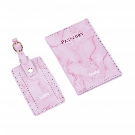 Marble Passport Cover and Luggage Tag Set (direct import) with Logo  Marble Passport Cover and Luggage Tag Set (direct import) with Logo