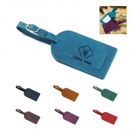 Leather Rectangle Luggage Tag with Logo