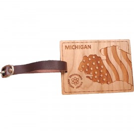 Promotional Hardwood State Luggage Tags