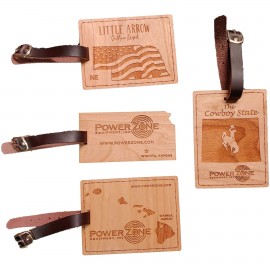 Personalized Hardwood State Luggage Tags