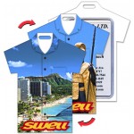 Custom Imprinted Shirt Shape Luggage Tag w/Waikiki Beach Lenticular Design (Custom)