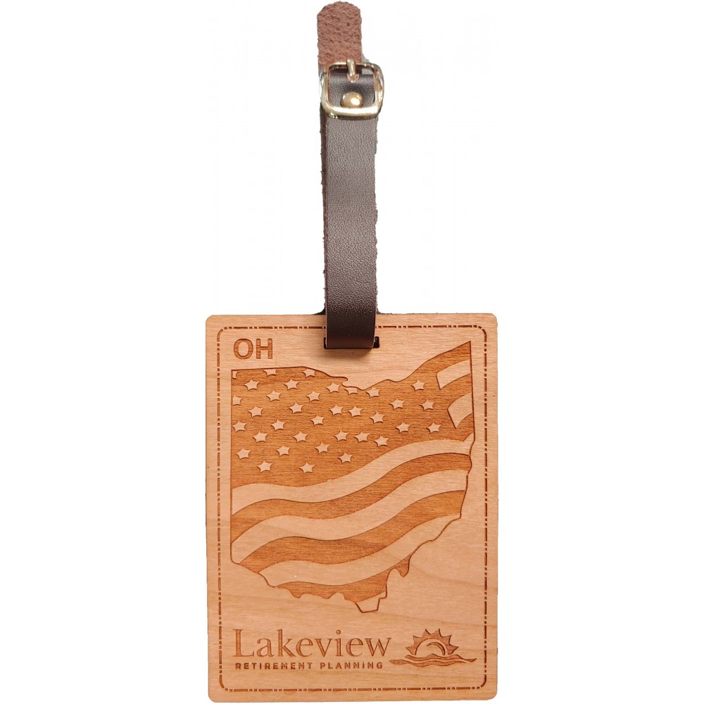 Logo Branded 3" x 4" - Ohio Hardwood Luggage Tags Logo Branded 3" x 4" - Ohio Hardwood Luggage Tags