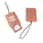 PU Leather Luggage Tags W/ Full Back Privacy Cover with Logo
