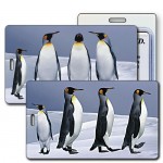 Custom Printed 3D Lenticular Penguins Marching Stock Image Luggage Tag (Imprinted)