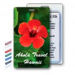 3D Lenticular Red Hibiscus Flower Stock Image Luggage Tag (Imprinted) Custom Printed