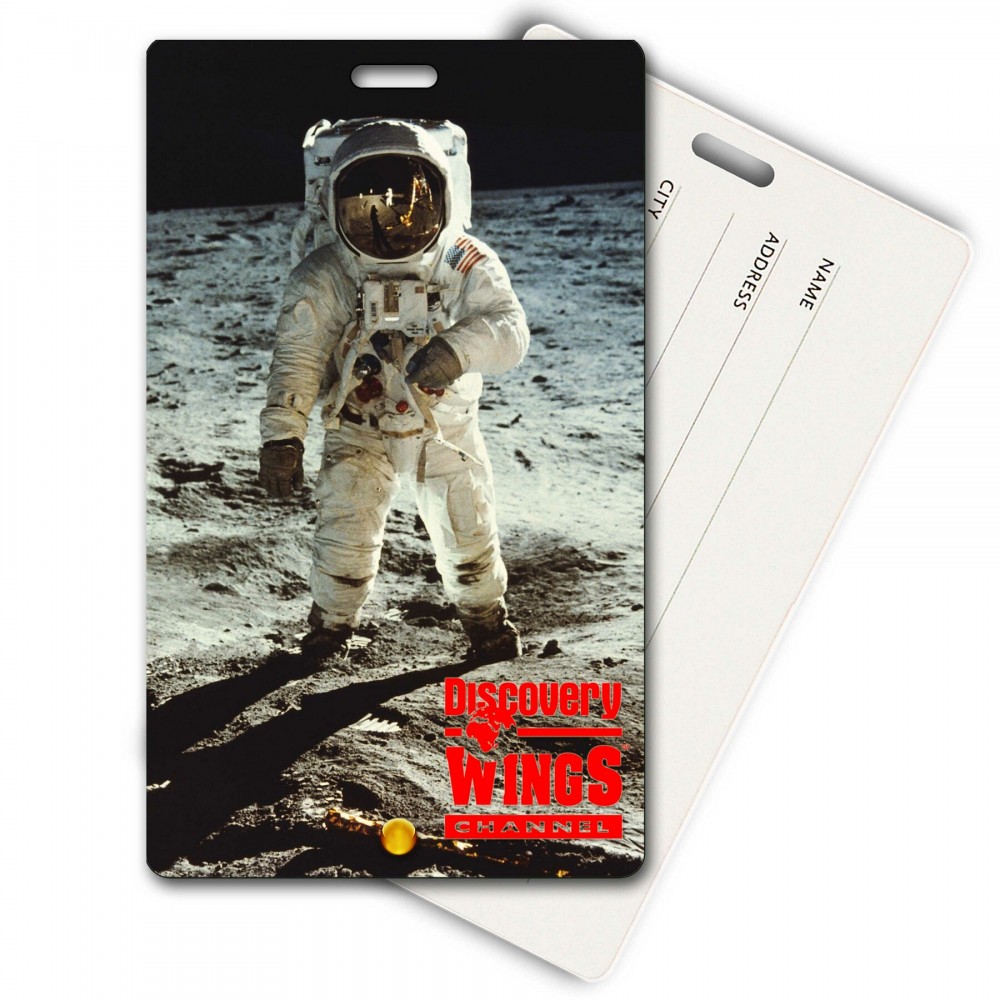 Privacy Luggage Tag w/3D Lenticular Image of Astronaut on the Moon (Imprinted) Custom Printed Privacy Luggage Tag w/3D Lenticular Image of Astronaut on the Moon (Imprinted) Custom Printed