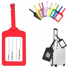 Buckled PU Leather Luggage Tag with Logo