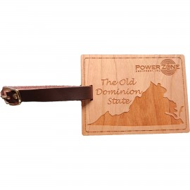 Customized Hardwood State Luggage Tags