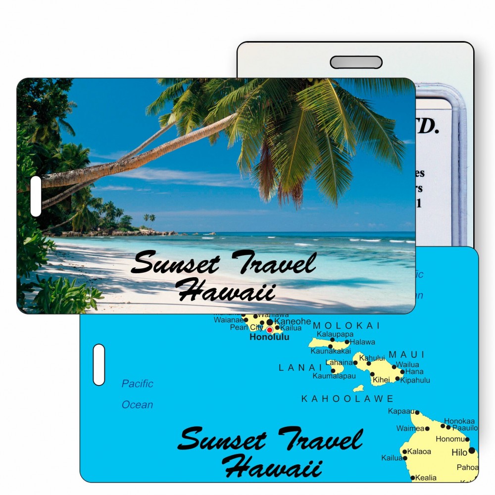 Custom Imprinted 3D Lenticular Beach/ Palm Tree/ Hawaii Stock Image Luggage Tag (Imprinted) Custom Imprinted 3D Lenticular Beach/ Palm Tree/ Hawaii Stock Image Luggage Tag (Imprinted)