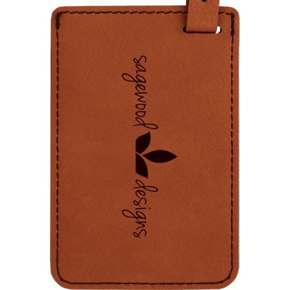Luggage ID Tag - Rawhide, Leatherette Custom Imprinted Luggage ID Tag - Rawhide, Leatherette Custom Imprinted