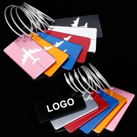 Logo Branded Airplane Shape Aluminum Metal Travel Luggage Tag