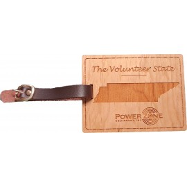 3" x 4" - Tennessee Hardwood Luggage Tags with Logo  3" x 4" - Tennessee Hardwood Luggage Tags with Logo
