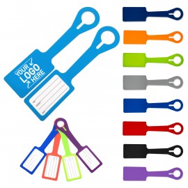 Logo Branded Silicone Travel Luggage Tag with ID Card