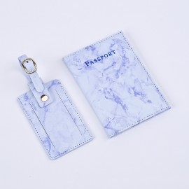 Promotional Marble Passport Cover And Luggage Tag Set  Promotional Marble Passport Cover And Luggage Tag Set