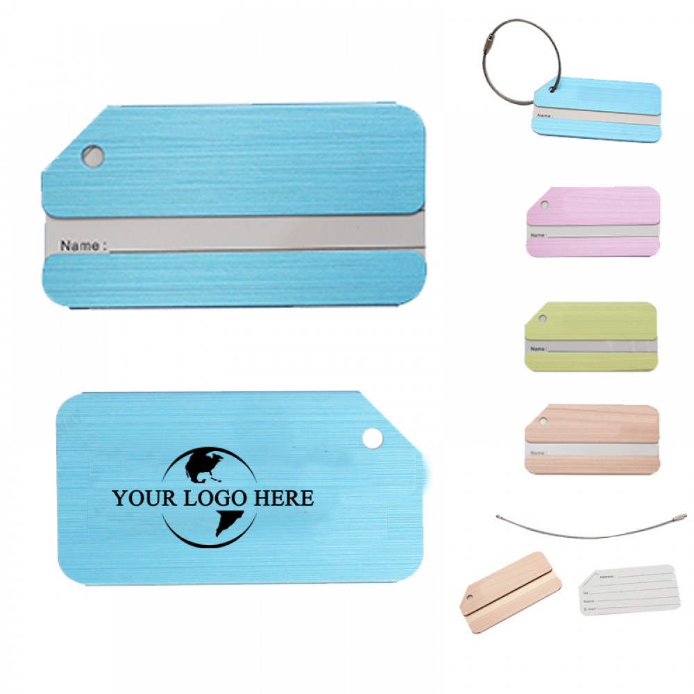 Promotional Aluminum Square Luggage Bag Tag