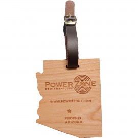 Logo Branded Hardwood State Luggage Tags
