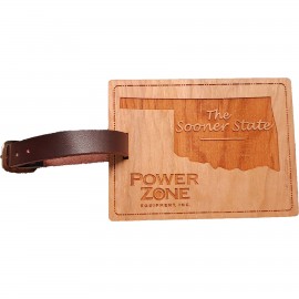 Custom Hardwood State Luggage Tags