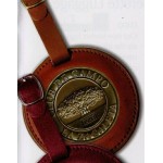 Custom Printed Round Leather Bag Tag 3" w/ Club Lorente 2" Coin