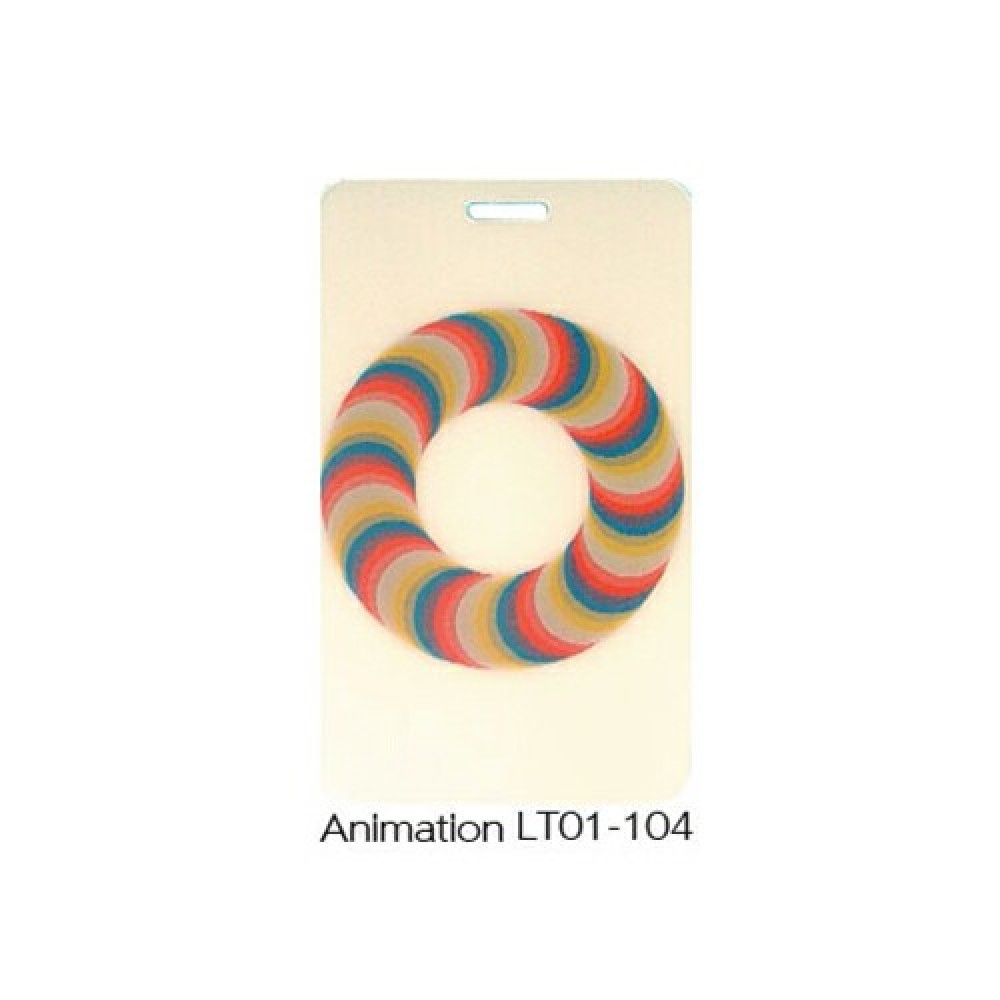 Luggage Tag w/ 3D Lenticular Color Moving Circle Stock Image (Imprinted) Logo Branded Luggage Tag w/ 3D Lenticular Color Moving Circle Stock Image (Imprinted) Logo Branded