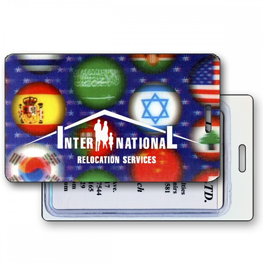 Lenticular 3D Image International Flags Luggage Tag (Custom) Logo Branded Lenticular 3D Image International Flags Luggage Tag (Custom) Logo Branded