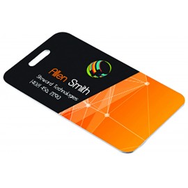 1.75" x 3.5" - Rectangle Aluminum Bag Tag with Logo  1.75" x 3.5" - Rectangle Aluminum Bag Tag with Logo