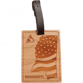 Promotional Hardwood State Luggage Tags