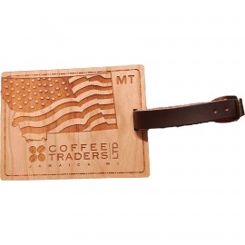 Logo Branded Hardwood State Luggage Tags