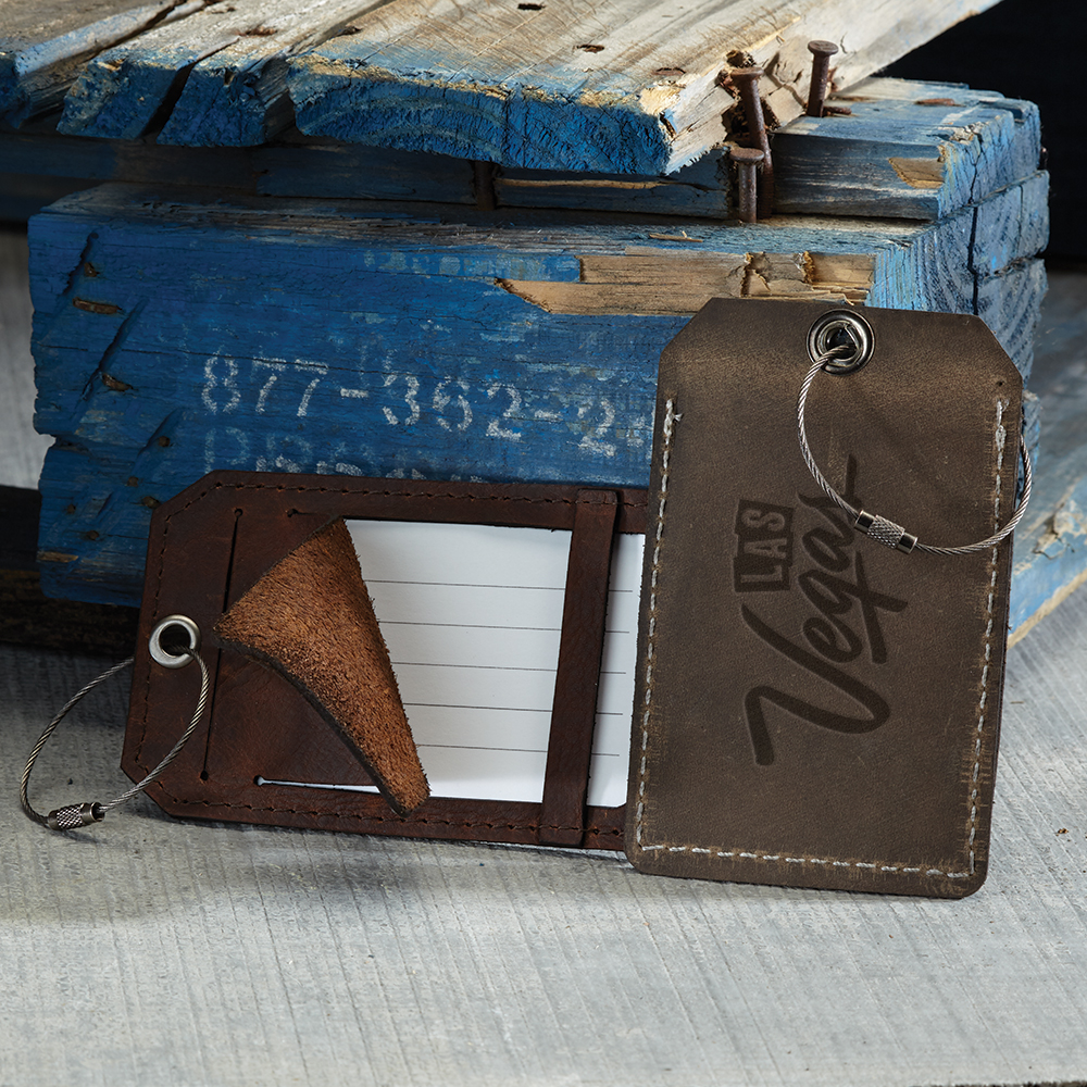 Logo Branded Hooper Leather Luggage Tag Logo Branded Hooper Leather Luggage Tag