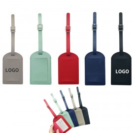 PU Leather Luggage Tag with Privacy Protection with Logo