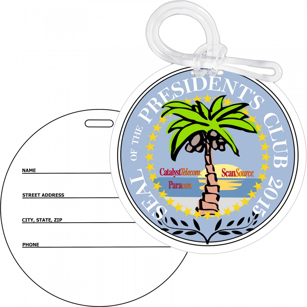 Promotional Kaleidoscope Bag Tag: 3 1/2" Round Promotional Kaleidoscope Bag Tag: 3 1/2" Round