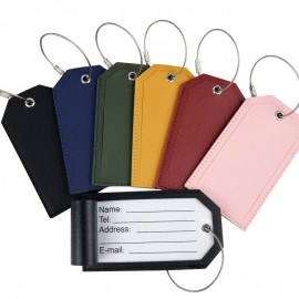 Vintage Leather Luggage Tag with Logo  Vintage Leather Luggage Tag with Logo