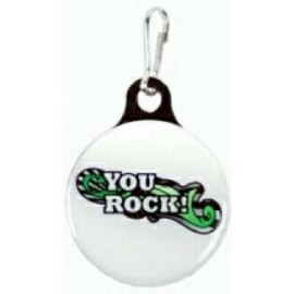 Promotional Zipper Pull Charm / Tag (1 1/8" Double Sided Dome with Metal Backer)  Promotional Zipper Pull Charm / Tag (1 1/8" Double Sided Dome with Metal Backer)