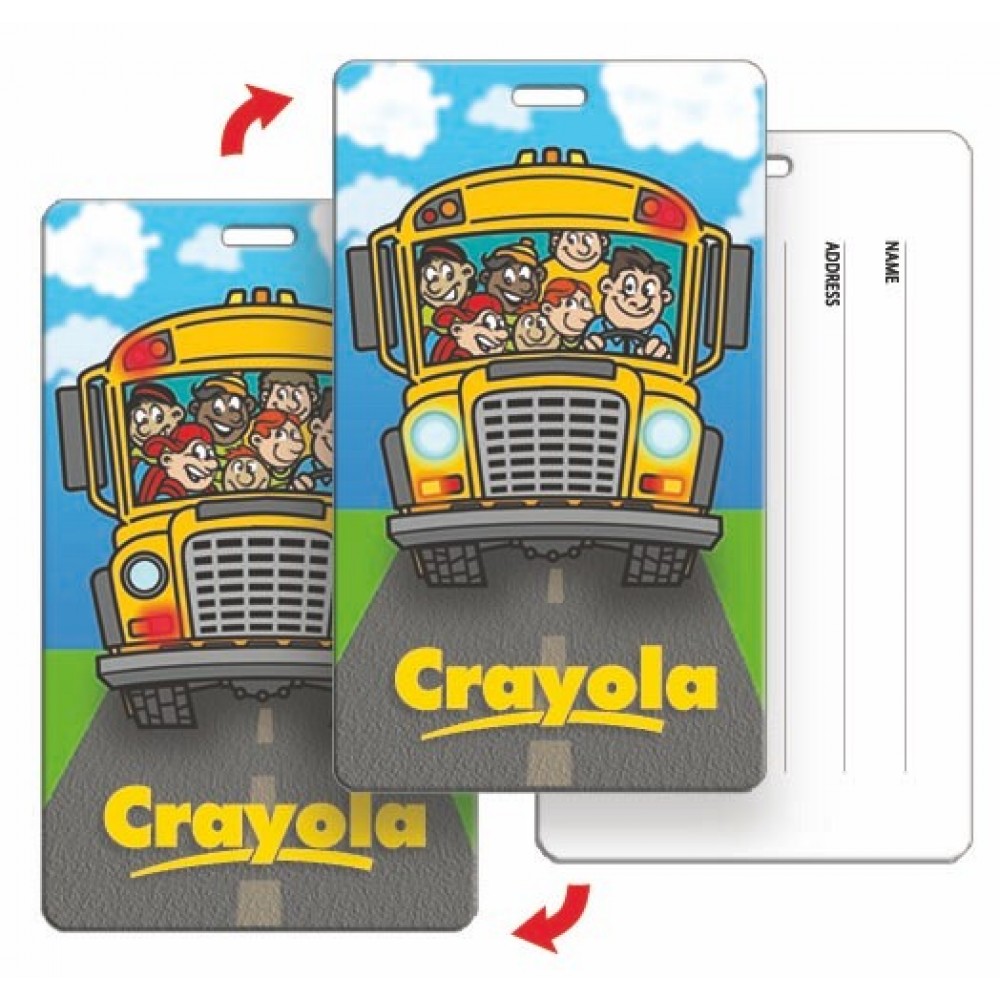 Luggage Tag w/3D Lenticular School Bus Back to School Image - Stock (Imprinted) Custom Printed Luggage Tag w/3D Lenticular School Bus Back to School Image - Stock (Imprinted) Custom Printed