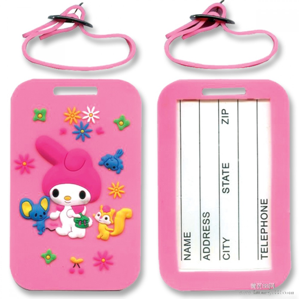 Logo Branded Luggage Tag Pink